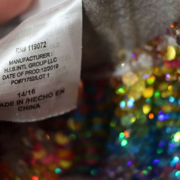 JoJo Siwa Rainbow Reversable Sequin Silver Pull On Elastic Waist Skirt 14/16 - Picture 10 of 12
